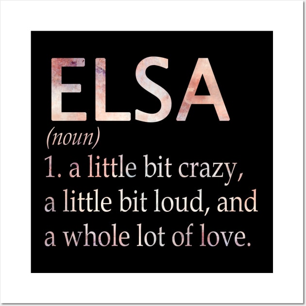 Elsa Girl Name Definition Wall Art by ThanhNga